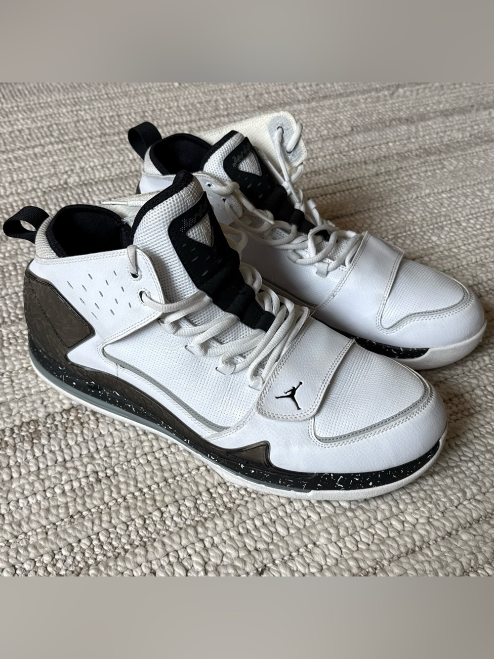 Nike Jordan Evolution '85 429493 102 White Black Splatter MEN SZ 15 Retro EUC